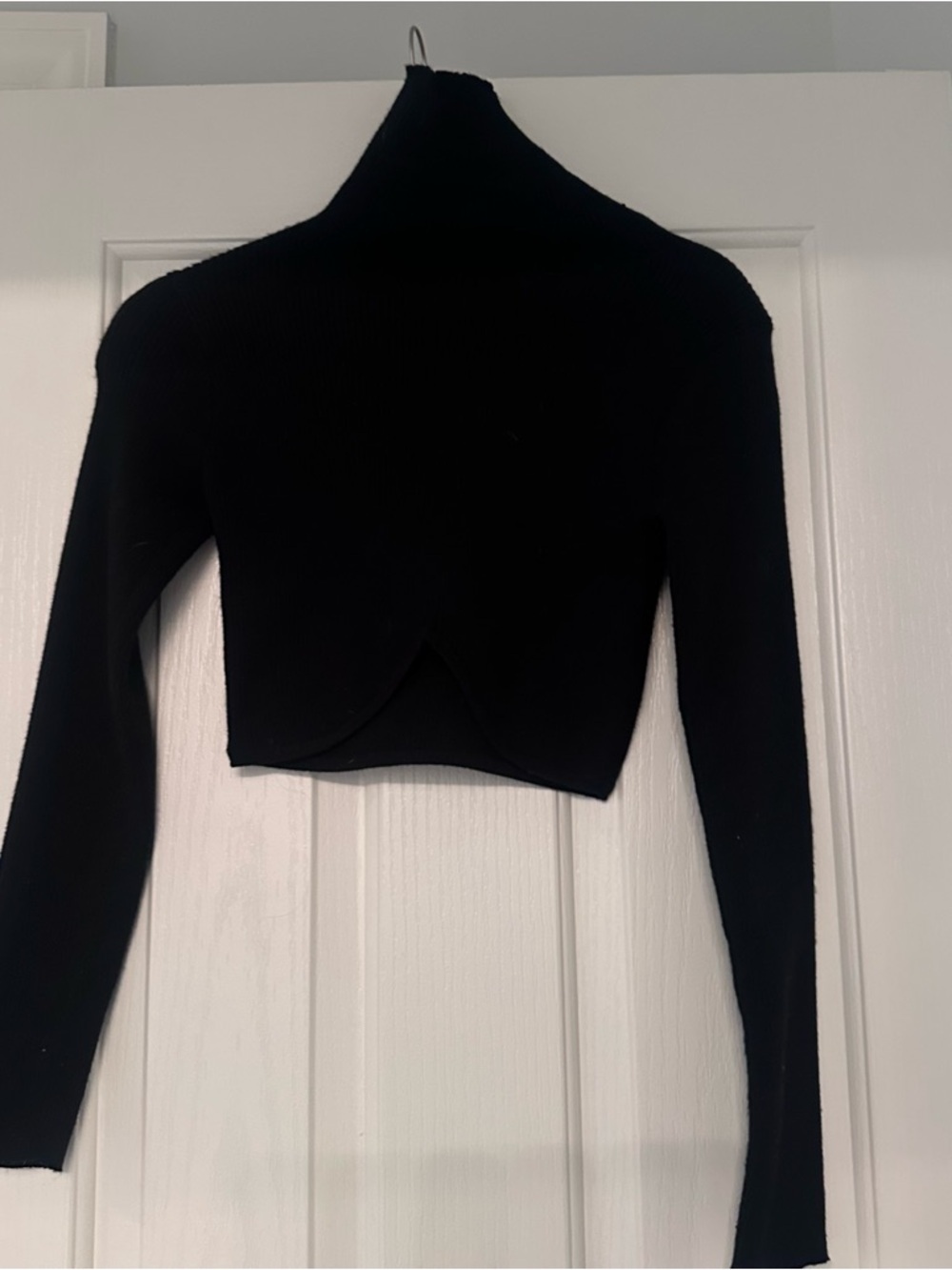 Princess Polly Black Turtleneck Crop Top